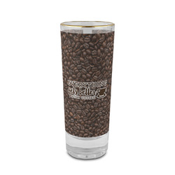 Coffee Addict 2 oz Shot Glass - Glass with Gold Rim