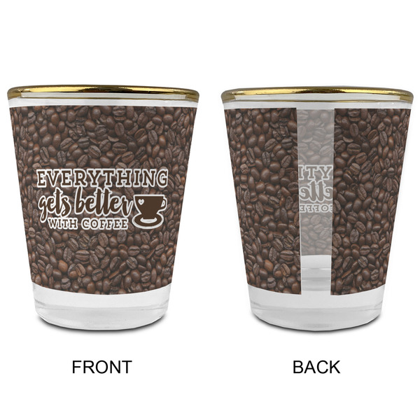 Coffee Addict Glass Shot Glass - with gold rim - APPROVAL