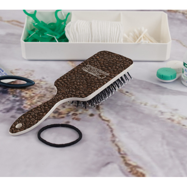 Coffee Addict Hair Brush - In Bathroom
