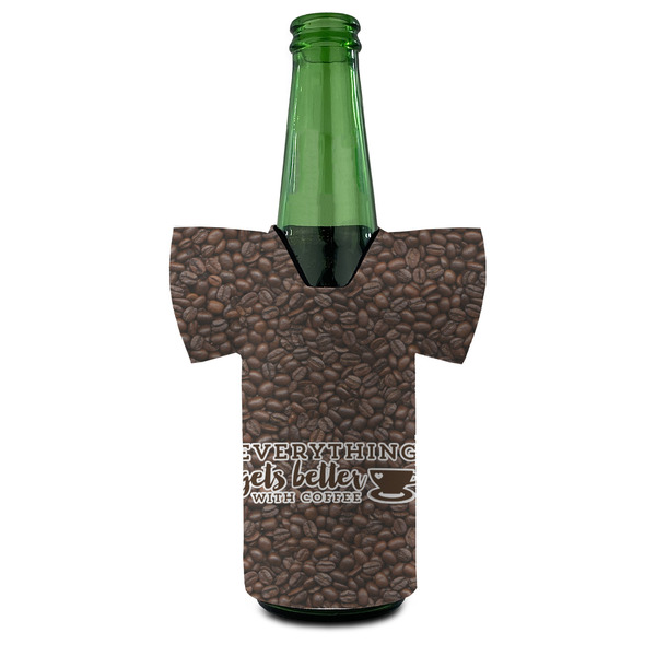 Coffee Addict Jersey Bottle Cooler - Set of 4 - FRONT (on bottle)