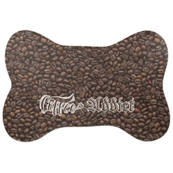 Coffee Addict Bone Shaped Dog Food Mat (Large) (Personalized)