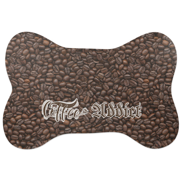 Custom Coffee Addict Bone Shaped Dog Food Mat (Personalized)
