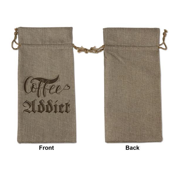Coffee Addict Large Burlap Gift Bags - Front Approval