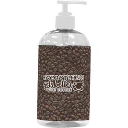 Coffee Addict Plastic Soap / Lotion Dispenser (16 oz - Large - White)