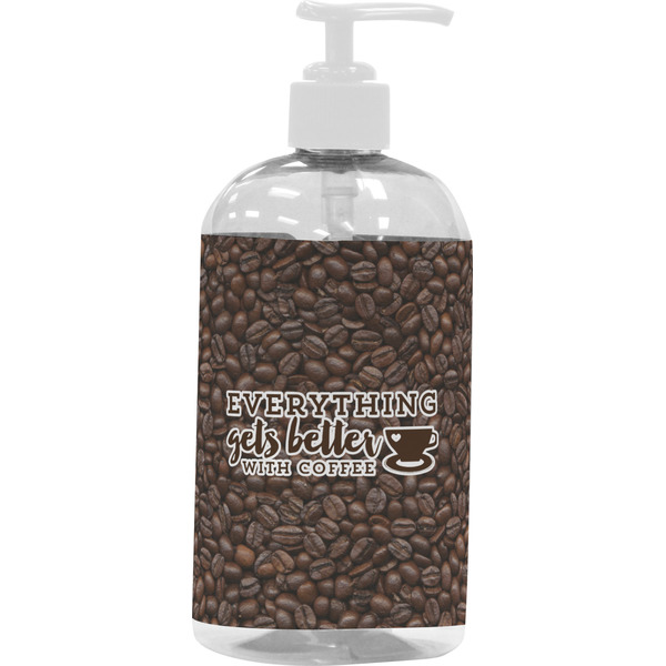 Custom Coffee Addict Plastic Soap / Lotion Dispenser (16 oz - Large - White)