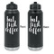Coffee Addict Laser Engraved Water Bottles - Front & Back Engraving - Front & Back View