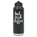 Coffee Addict Water Bottle - Laser Engraved - Front