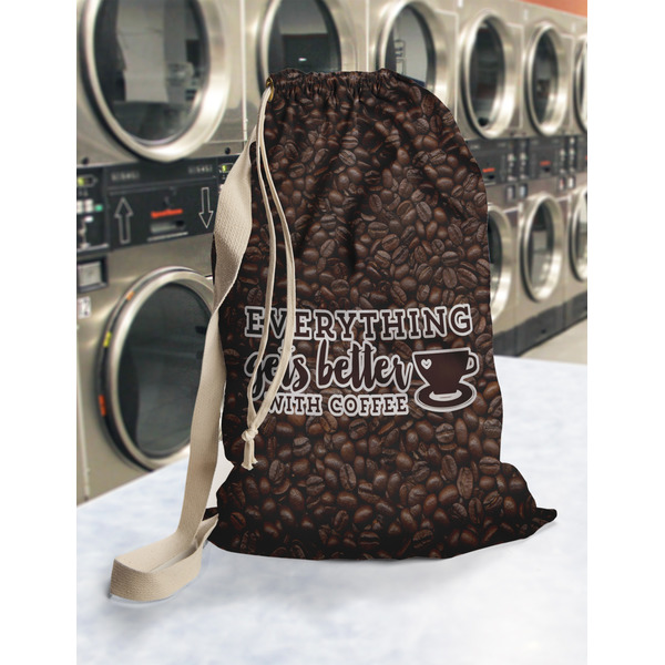 Coffee Addict Laundry Bag in Laundromat