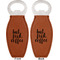 Coffee Addict Leather Bar Bottle Opener - Front and Back