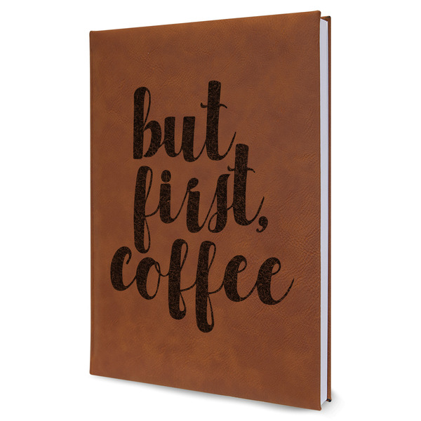 Custom Coffee Addict Leather Sketchbook - Large - Double Sided