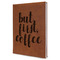 Coffee Addict Leather Sketchbook - Large - Double Sided - Angled View