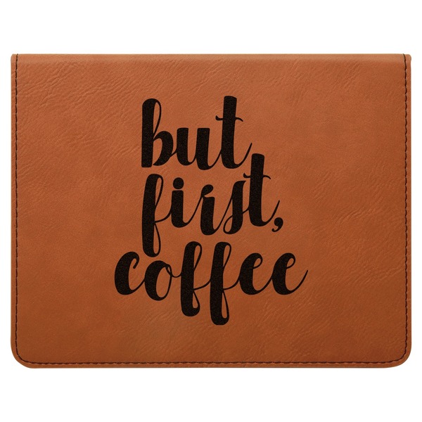 Coffee Addict Leatherette 4-Piece Wine Tool Set Flat