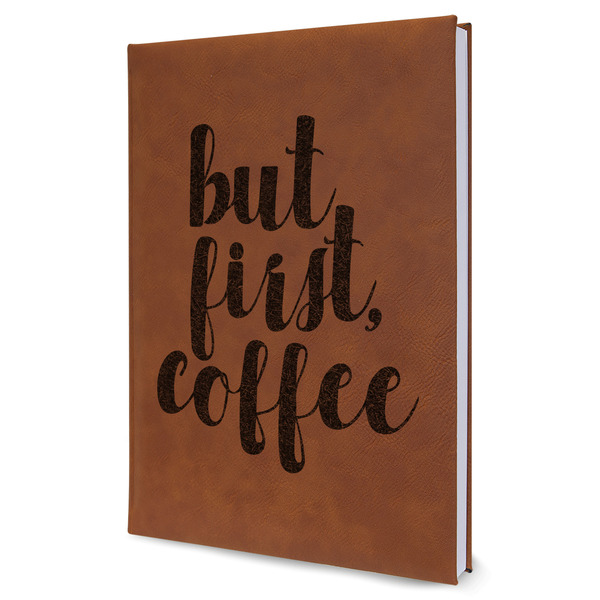 Custom Coffee Addict Leatherette Journal - Large - Single Sided