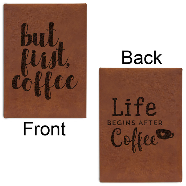 Coffee Addict Leatherette Journals - Large - Double Sided - Front & Back View