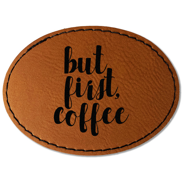 Coffee Addict Leatherette Patches - Oval