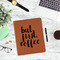 Coffee Addict Leatherette Zipper Portfolio - Lifestyle Photo