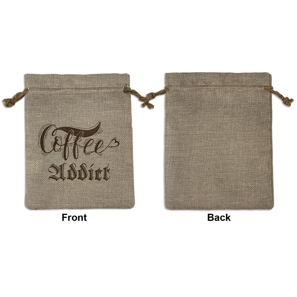 Coffee Addict Medium Burlap Gift Bag - Front Approval