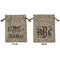 Coffee Addict Medium Burlap Gift Bag - Front & Back