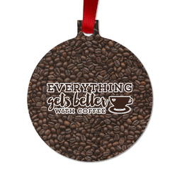 Coffee Addict Metal Ball Ornament - Double Sided