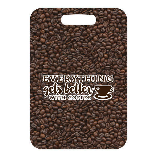 Coffee Addict Metal Luggage Tag - Front Without Strap