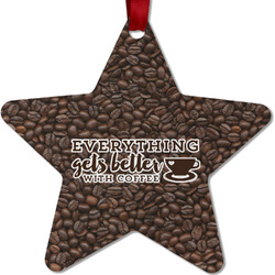 Coffee Addict Metal Star Ornament - Double Sided