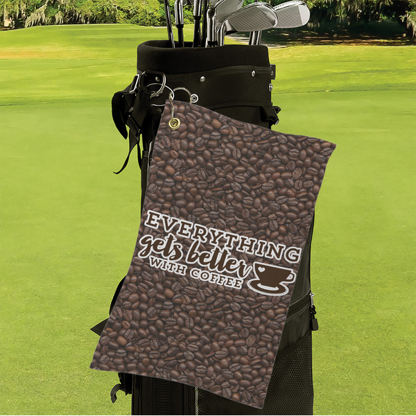Coffee Addict Microfiber Golf Towels - Small - LIFESTYLE
