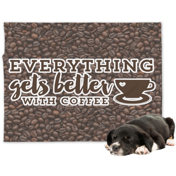 Custom Coffee Addict Dog Blanket - Large (Personalized)