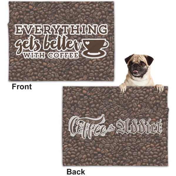 Coffee Addict 2 Microfleece Dog Blanket - Regular - Front & Back