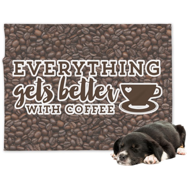 Custom Coffee Addict Dog Blanket (Personalized)