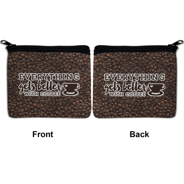 Coffee Addict Neoprene Coin Purse - Front & Back (APPROVAL)