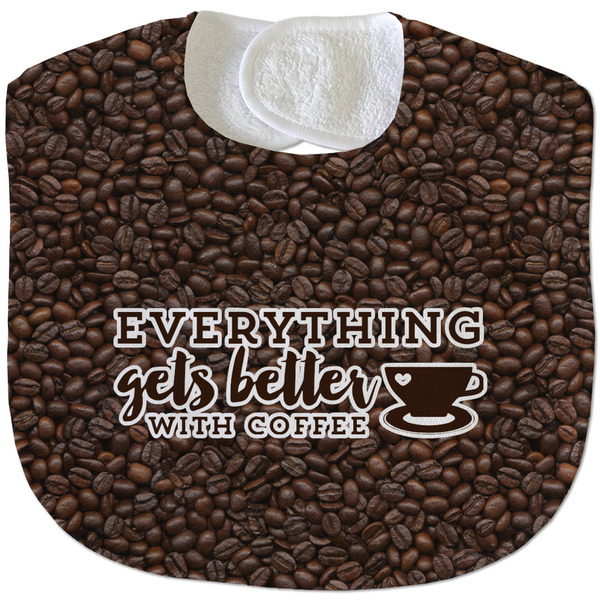 Custom Coffee Addict Velour Baby Bib