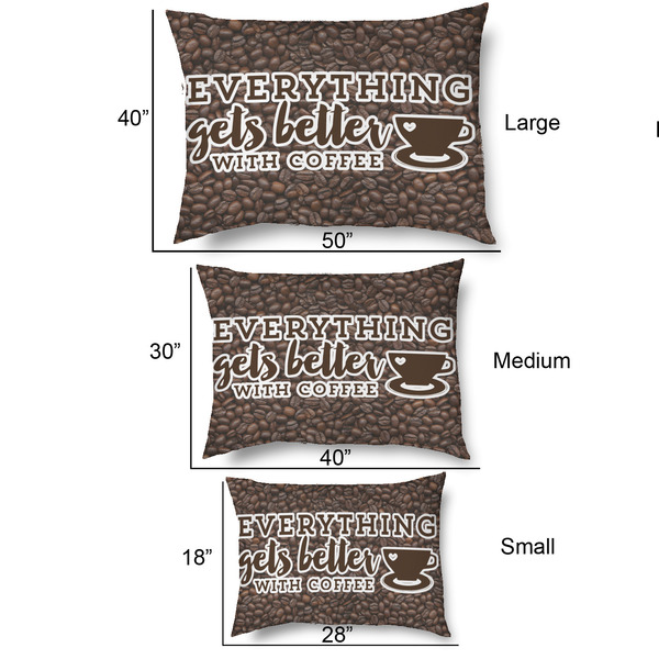 Coffee Addict Outdoor Dog Beds - SIZE CHART