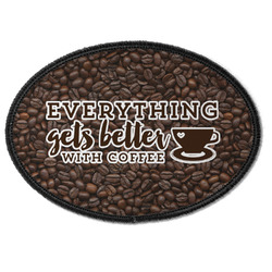 Coffee Addict Iron On Oval Patch