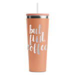 Coffee Addict RTIC Everyday Tumbler with Straw - 28oz - Peach - Single-Sided