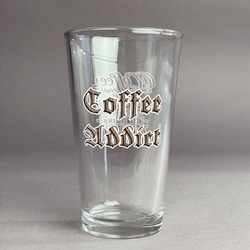 Coffee Addict Pint Glass - Full Color Logo