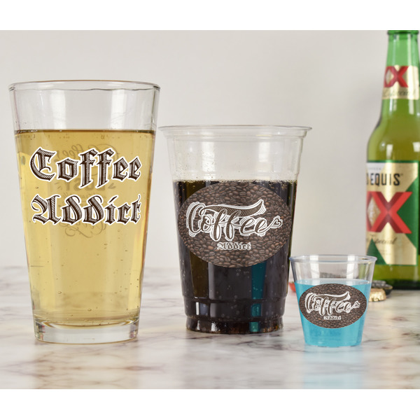 Coffee Addict Pint Glass - Two Content - In Context