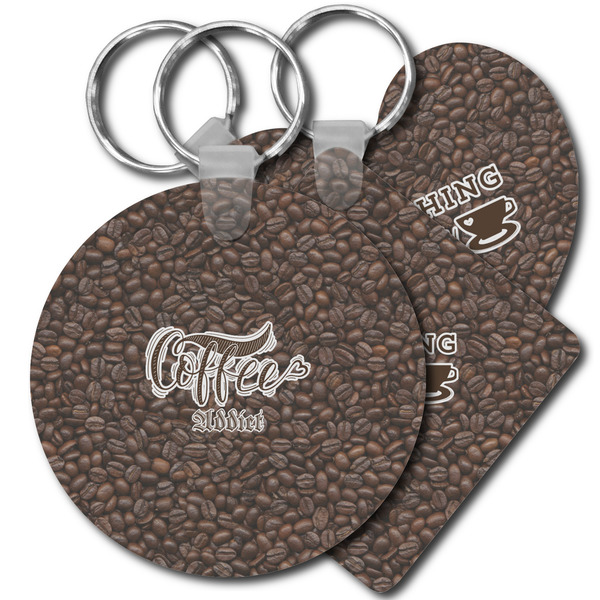Custom Coffee Addict Plastic Keychain