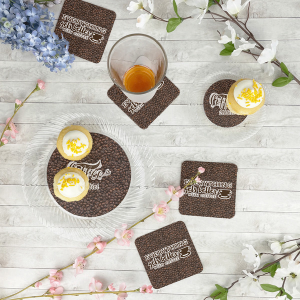 Coffee Addict Plastic Party Appetizer & Dessert Plates - In Context