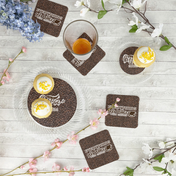 Coffee Addict Plastic Party Dinner Plates - In Context