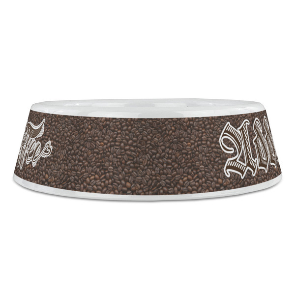 Coffee Addict Plastic Pet Bowls - Large - FRONT