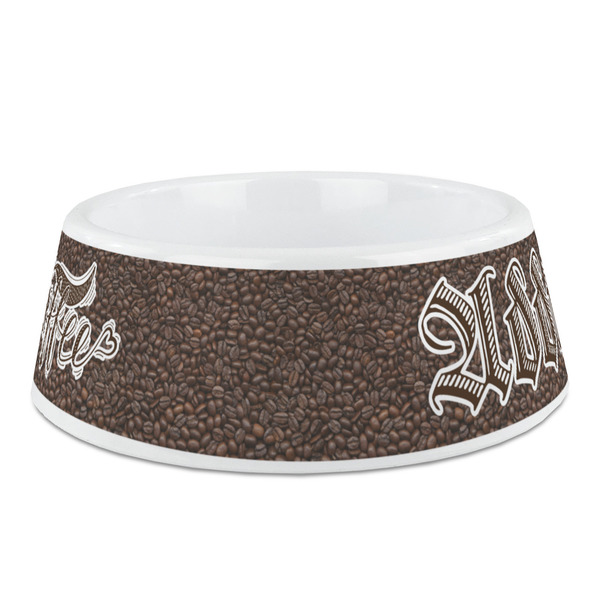 Custom Coffee Addict Plastic Dog Bowl