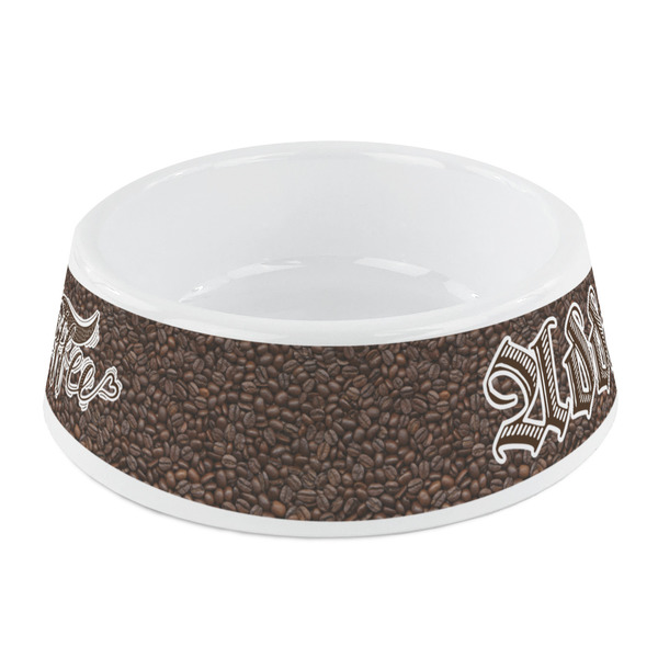 Custom Coffee Addict Plastic Dog Bowl - Small