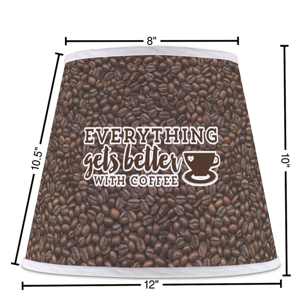 Coffee Addict Poly Film Empire Lampshade - Dimensions