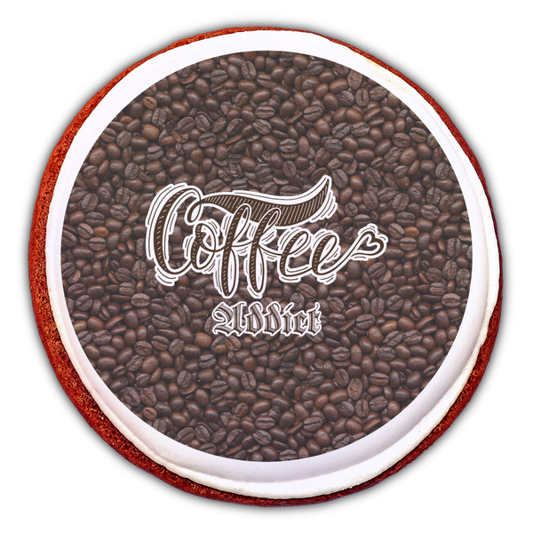 Coffee Addict Printed Icing Circle - Large - On Cookie