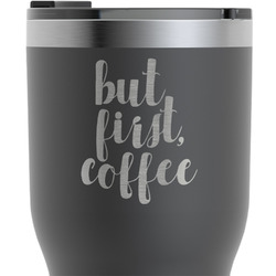 Coffee Addict RTIC Tumbler - Black - Engraved Front & Back (Personalized)