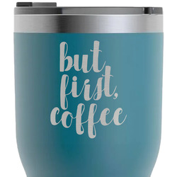Coffee Addict RTIC Tumbler - Dark Teal - Laser Engraved - Single-Sided