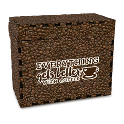 Coffee Addict Wood Recipe Box - Full Color Print
