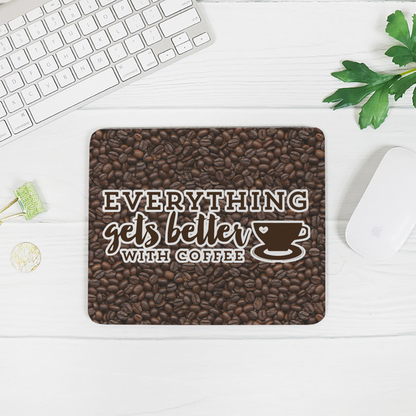 Coffee Addict Rectangular Mouse Pad - LIFESTYLE 2