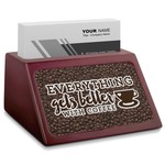 Coffee Addict Red Mahogany Business Card Holder