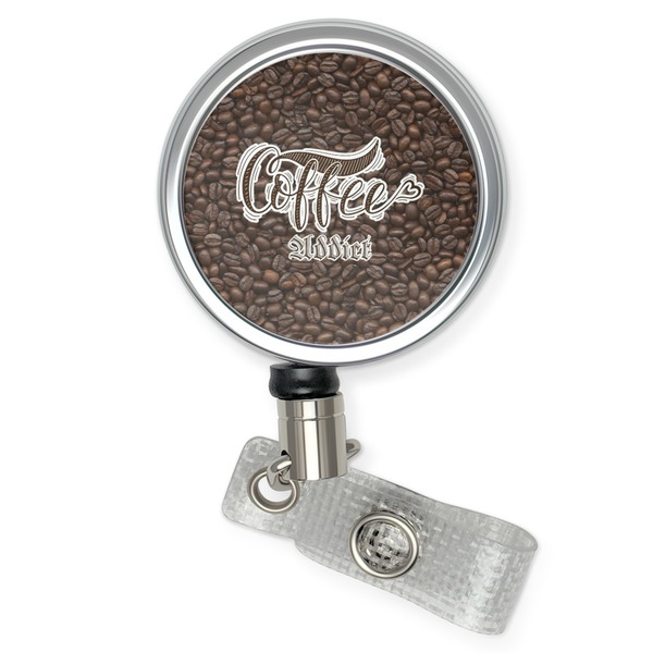 Custom Coffee Addict Retractable Badge Reel (Personalized)